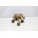 Elephant Moving Wheels Statue Handmade Brass Home Decor Figure Sculpture E390